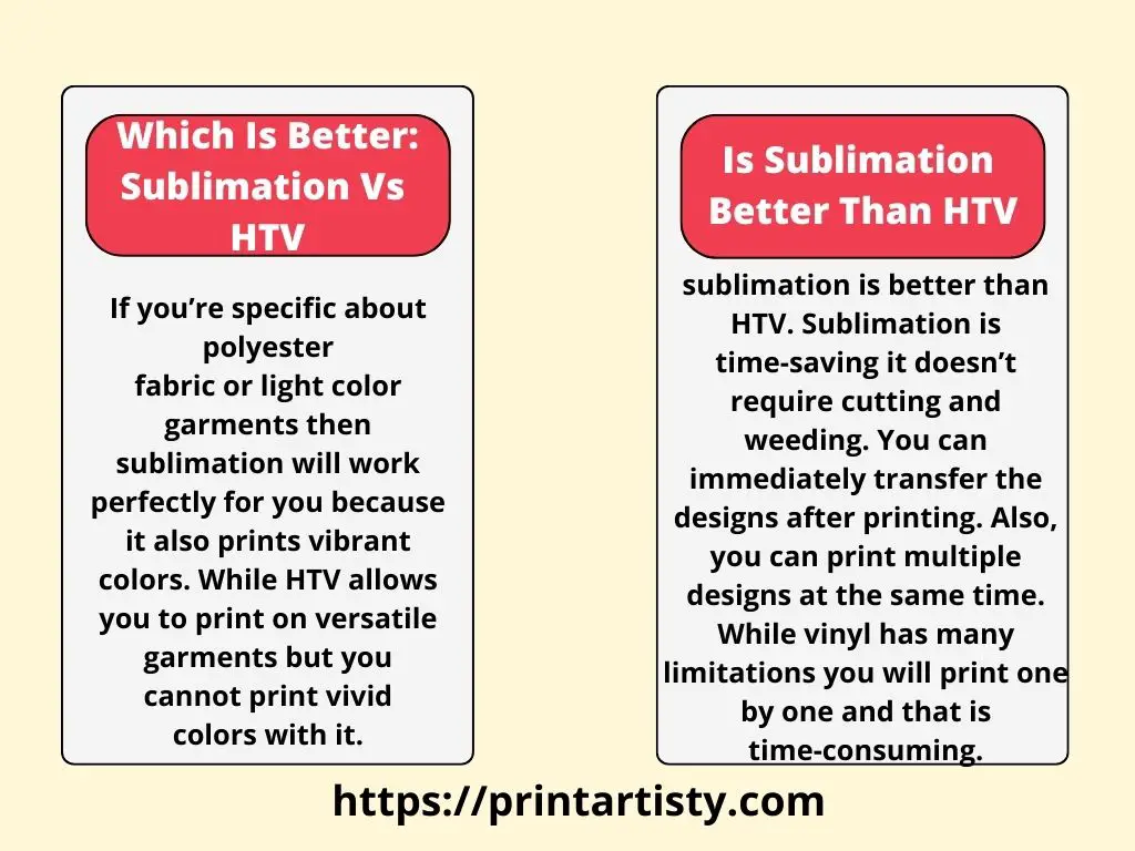 Detailed comparison of sublimation vs heat transfer vinyl