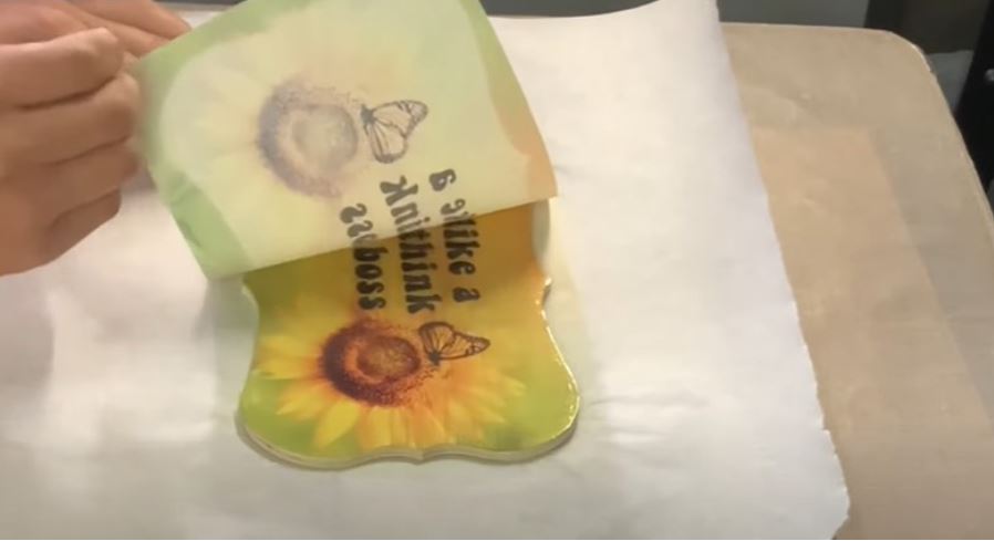 gently remove the sublimation paper