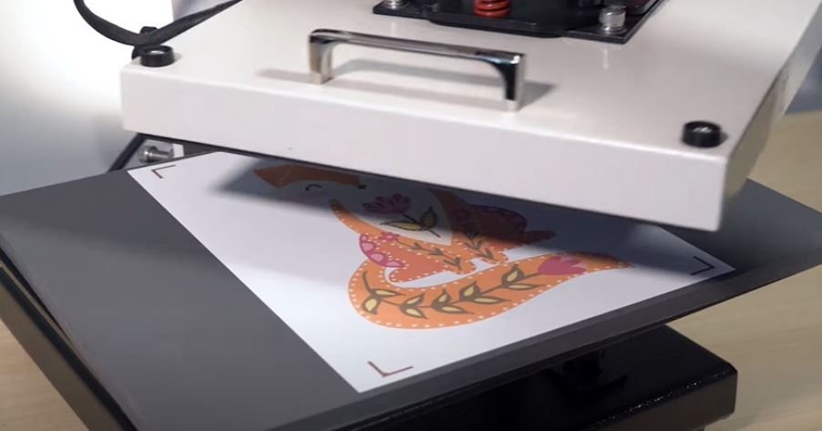 heat press upper plate should be a few inches above the printed paper
