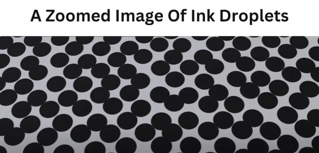 Zoomed image of ink droplets